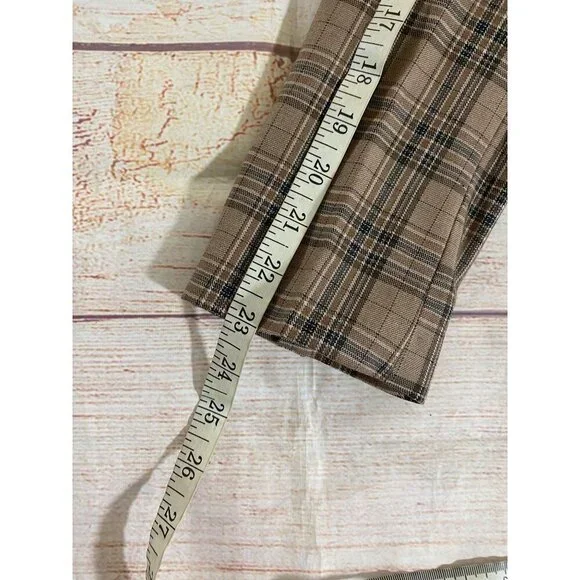 NWT Lea & Viola Women's Brown Plaid Long Sleeve Crop Blazer - Small - Picture 10 of 14